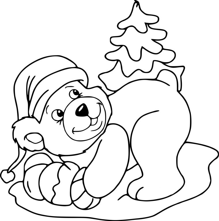 Coloriage Ours Pour Noel À Imprimer pour Des Coloriage De Noel