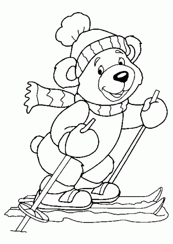 Coloriage Ours Ski Sur Hugolescargot tout Www Hugolescargot Com Gratuit