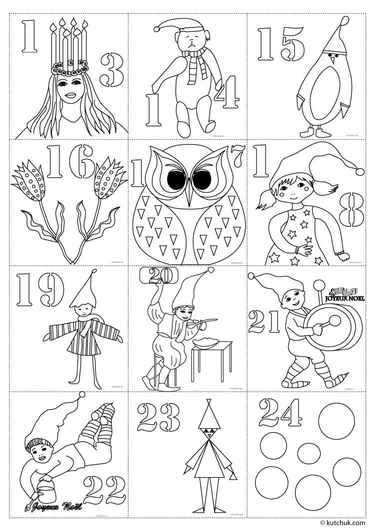 Coloriage – Page 4 tout Coloriage Calendrier De L Avent