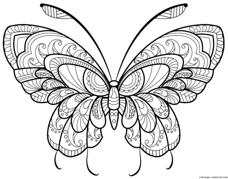 Coloriage Papillon Adulte Jolis Motifs 11 Dessin Gratuit tout Masque Papillon À Imprimer