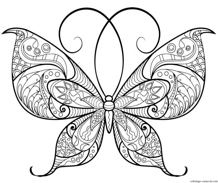 Coloriage Papillon Adulte Jolis Motifs 13 Dessin Gratuit serapportantà Coloriage Gratuit Papillon