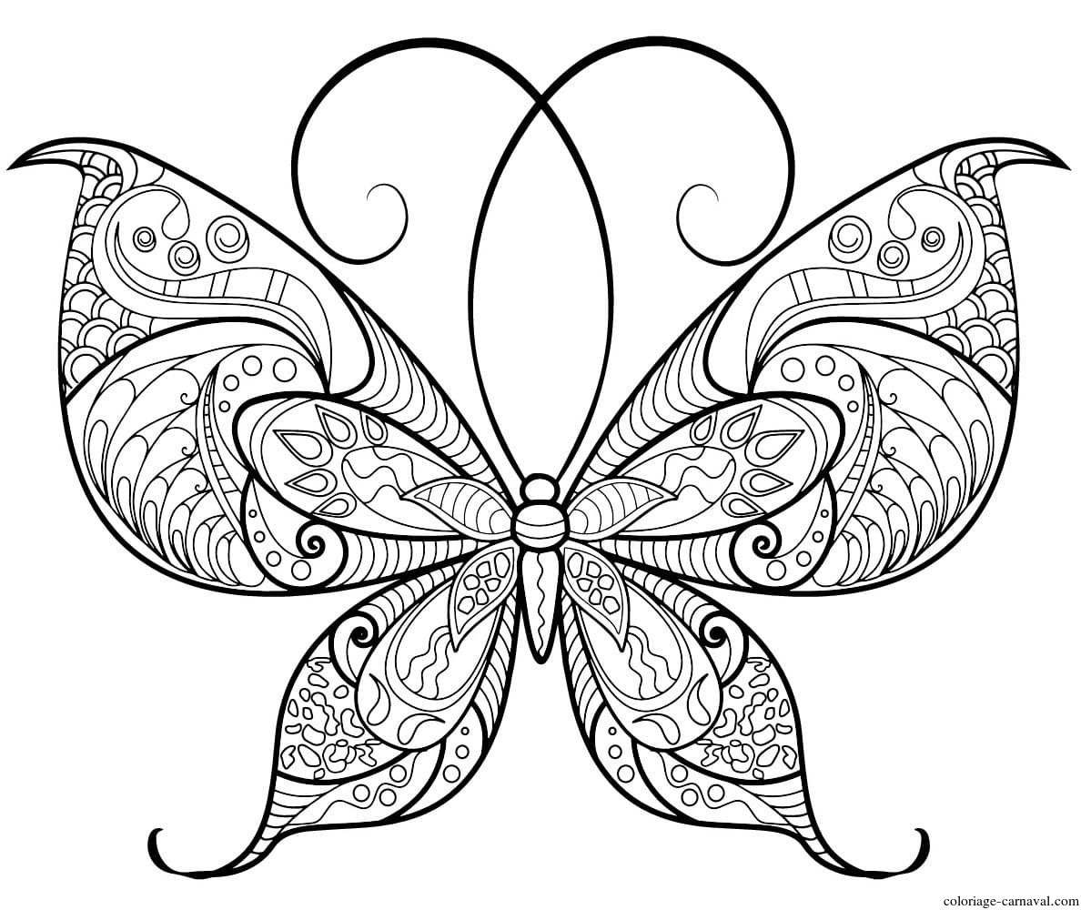 Coloriage Papillon Adulte Jolis Motifs 13 Dessin Gratuit serapportantà Coloriage Gratuit Papillon