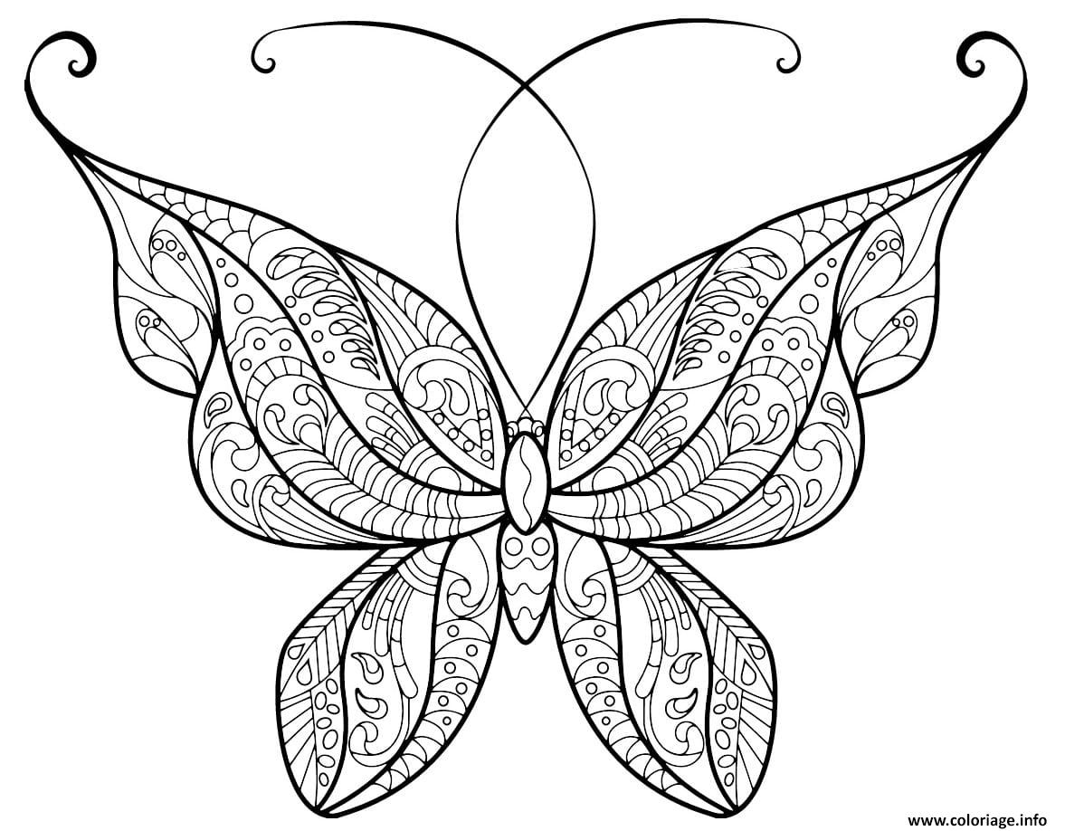 Coloriage Papillon Adulte Jolis Motifs 14 - Jecolorie à Papillon Coloriage 
