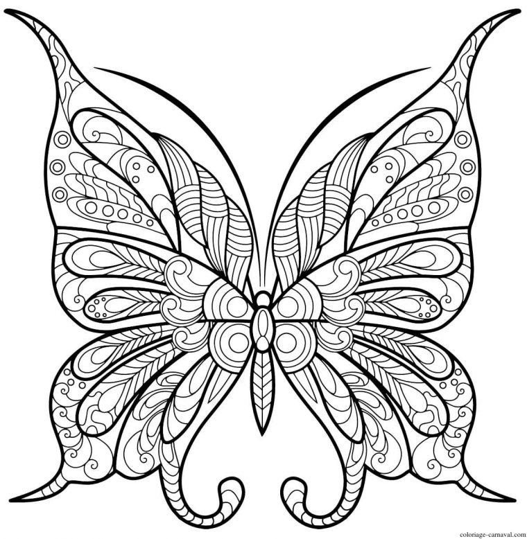 Coloriage Papillon Insecte Jolis Motifs 9 À Imprimer Gratuit dedans Coloriage Gratuit Papillon