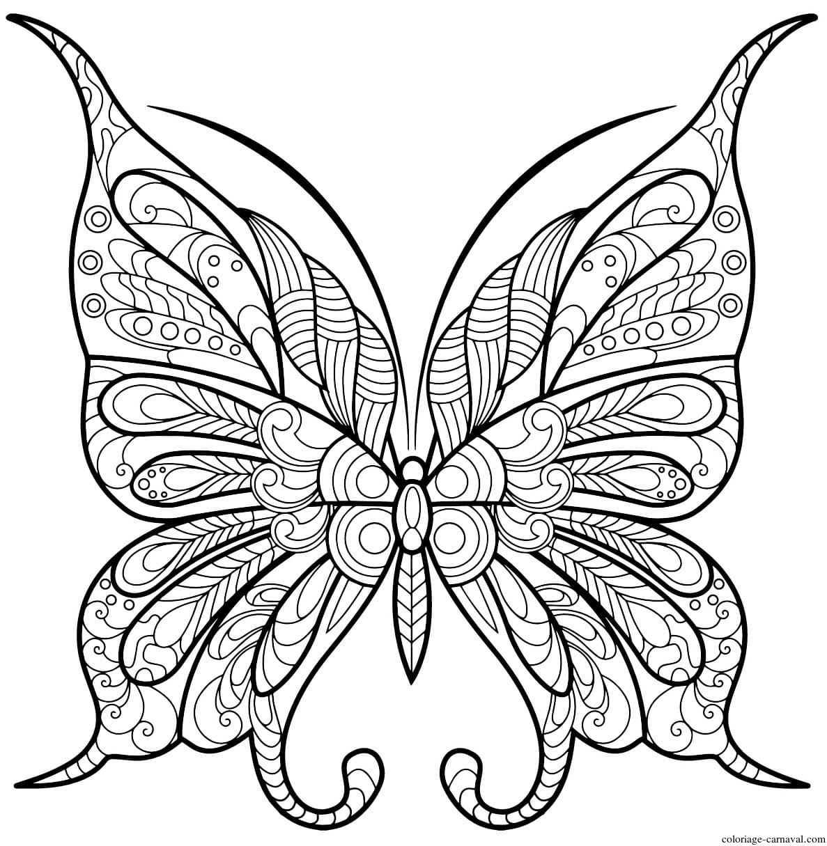 Coloriage Papillon Insecte Jolis Motifs 9 À Imprimer Gratuit dedans Coloriage Gratuit Papillon 