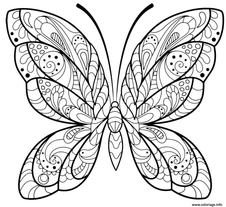 Coloriage Papillon Jolis Motifs 2 – Jecolorie encequiconcerne Papillon Coloriage