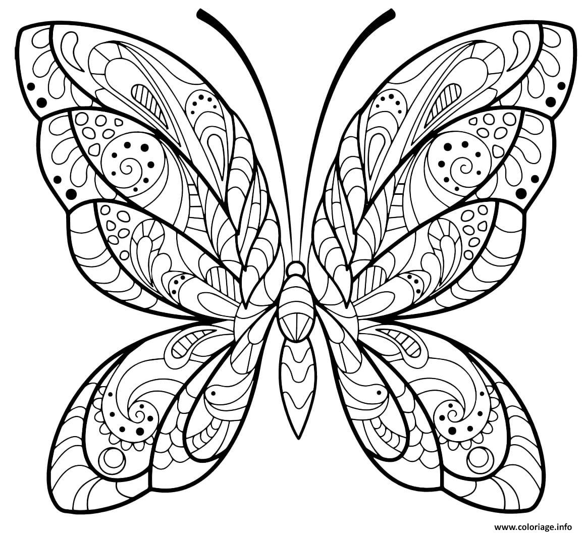 Coloriage Papillon Jolis Motifs 2 - Jecolorie encequiconcerne Papillon Coloriage 