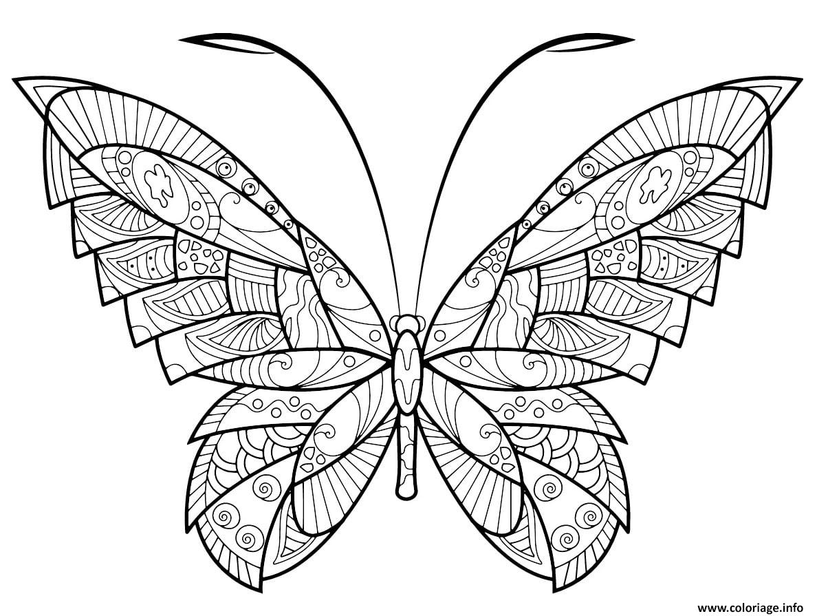 Coloriage Papillon Zentangle Jolis Motifs 17 Dessin Adulte pour Coloriage Gratuit Papillon 