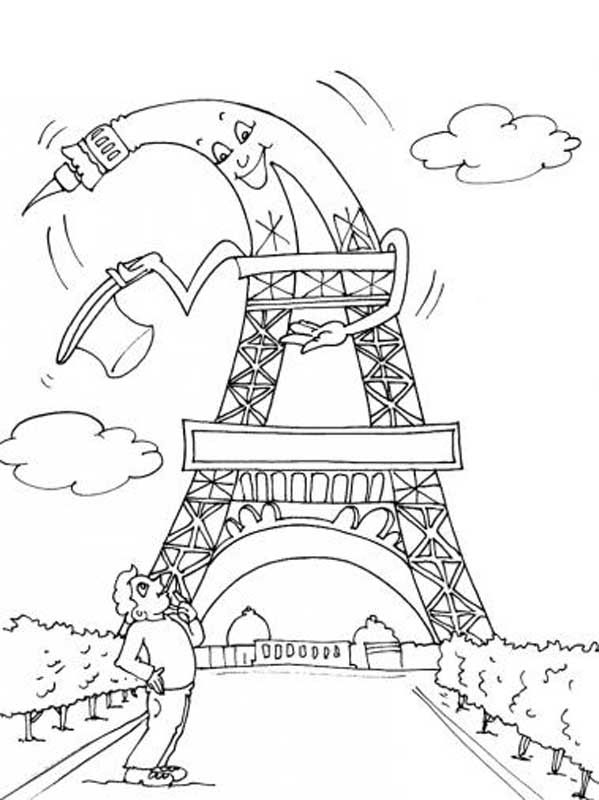 Coloriage Pays Et Regions !  Tour Eiffel, Eiffel concernant Coloriage De La Tour Eiffel 