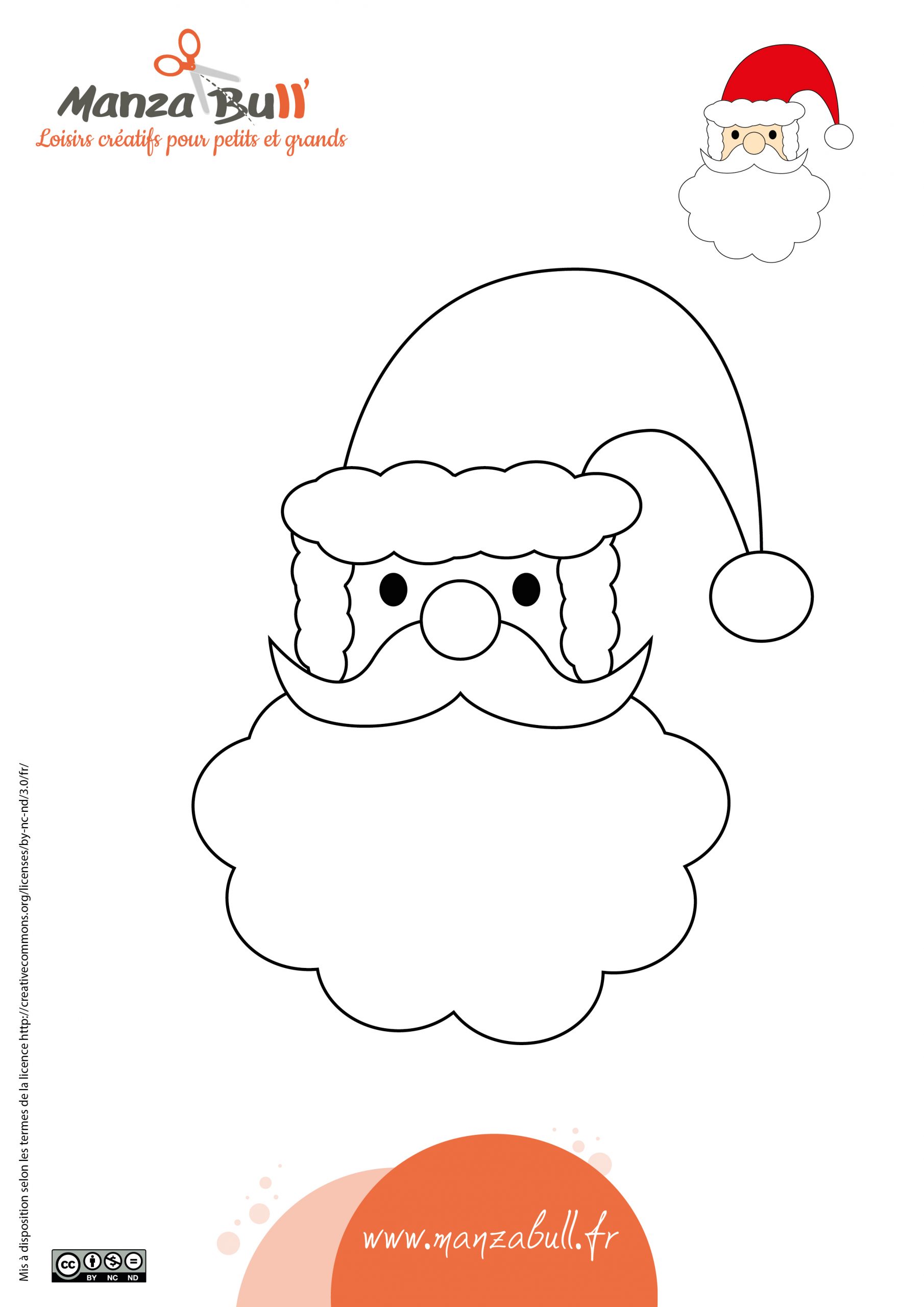 Coloriage Père Noël À Imprimer - Manzabull' pour Pere Noel Dessin A Colorier