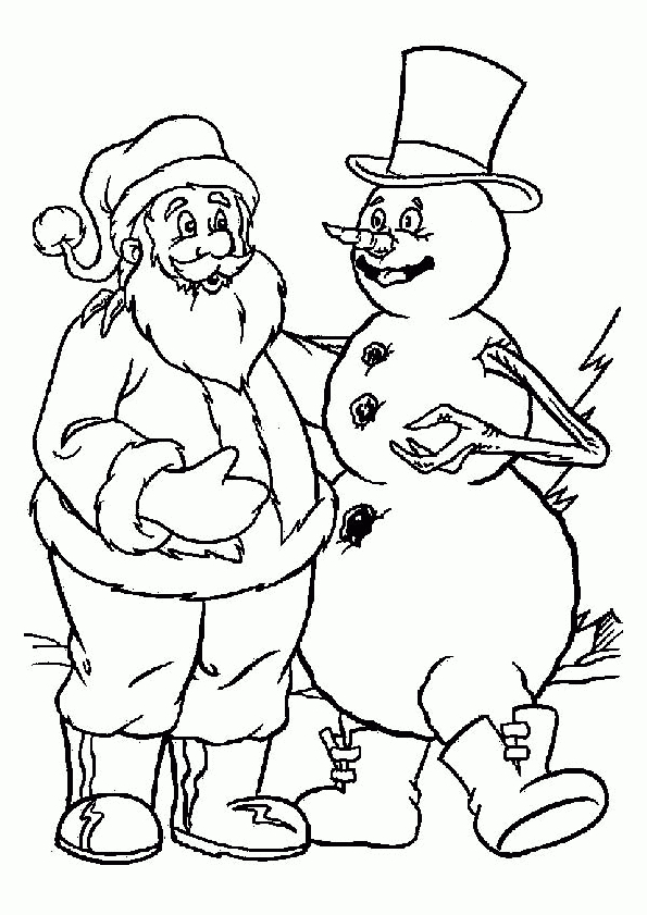 Coloriage Père Noel Et Bonhomme De Neige avec Pere Noel Coloriage A Imprimer