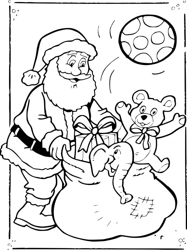 Coloriage Pere Noel Et Cadeaux À Imprimer Sur Coloriages dedans Dessin Noel