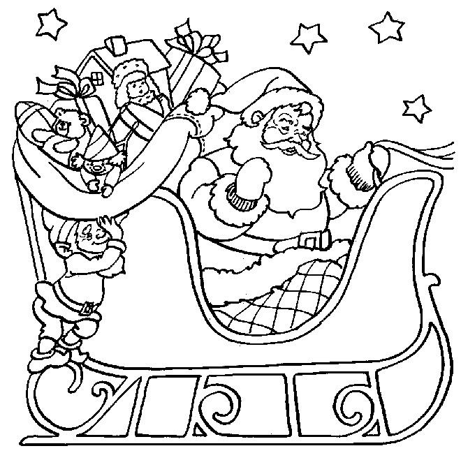 Coloriage Père Noel Sur Son Traîneau destiné Dessin Père Noel À Imprimer 