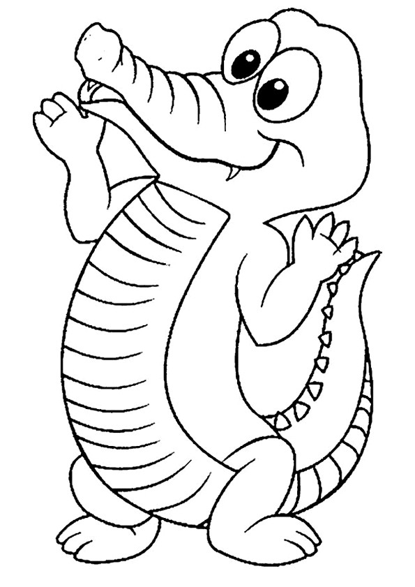 Coloriage Petit Crocodile Rigolo Dessin Gratuit À Imprimer avec Coloriage Rigolo 