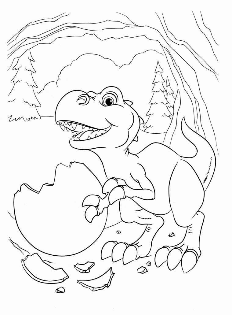 Coloriage – Petit Dinosaure encequiconcerne Dessin Dinosaure Facile