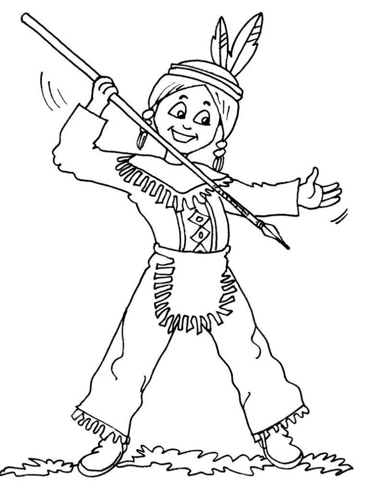 Coloriage Petit Indien 19 – Coloriage Enfants Garcons avec Dessin Indien