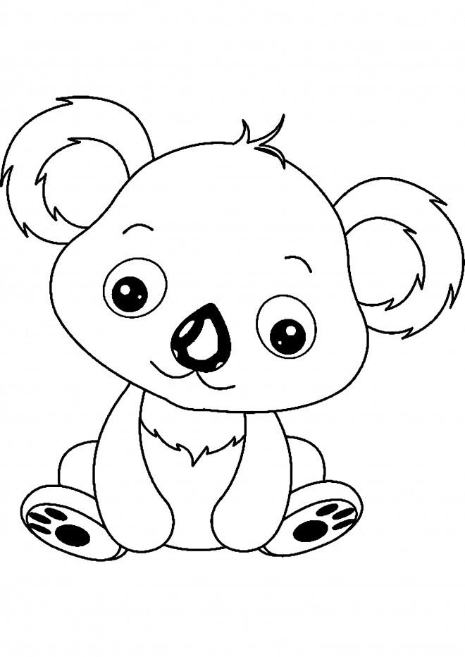 Coloriage Petit Koala En Ligne Dessin Gratuit À Imprimer serapportantà Dessin Animaux À Colorier 