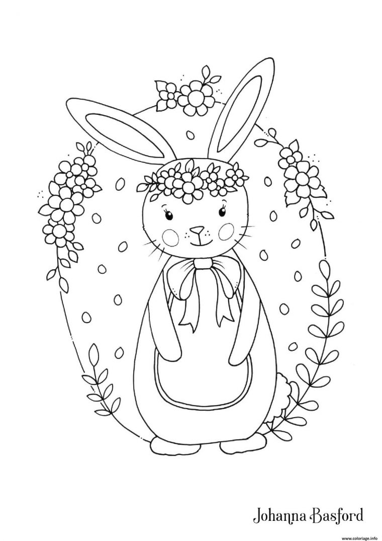 Coloriage Petit Lapin Adorable Pour Paques Enfants Dessin destiné Dessin Pour Colorier