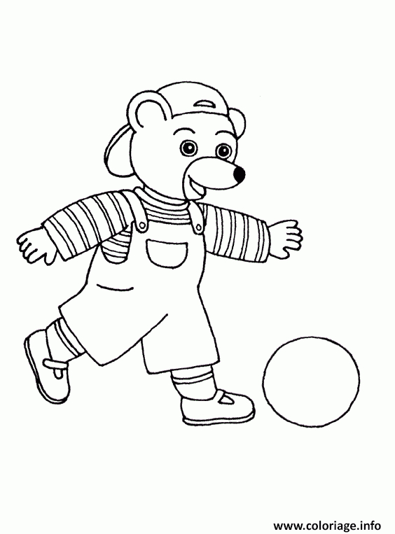 Coloriage Petit Ours Brun Joue Au Ballon De Foot Dessin intérieur Coloriage Ours À Imprimer