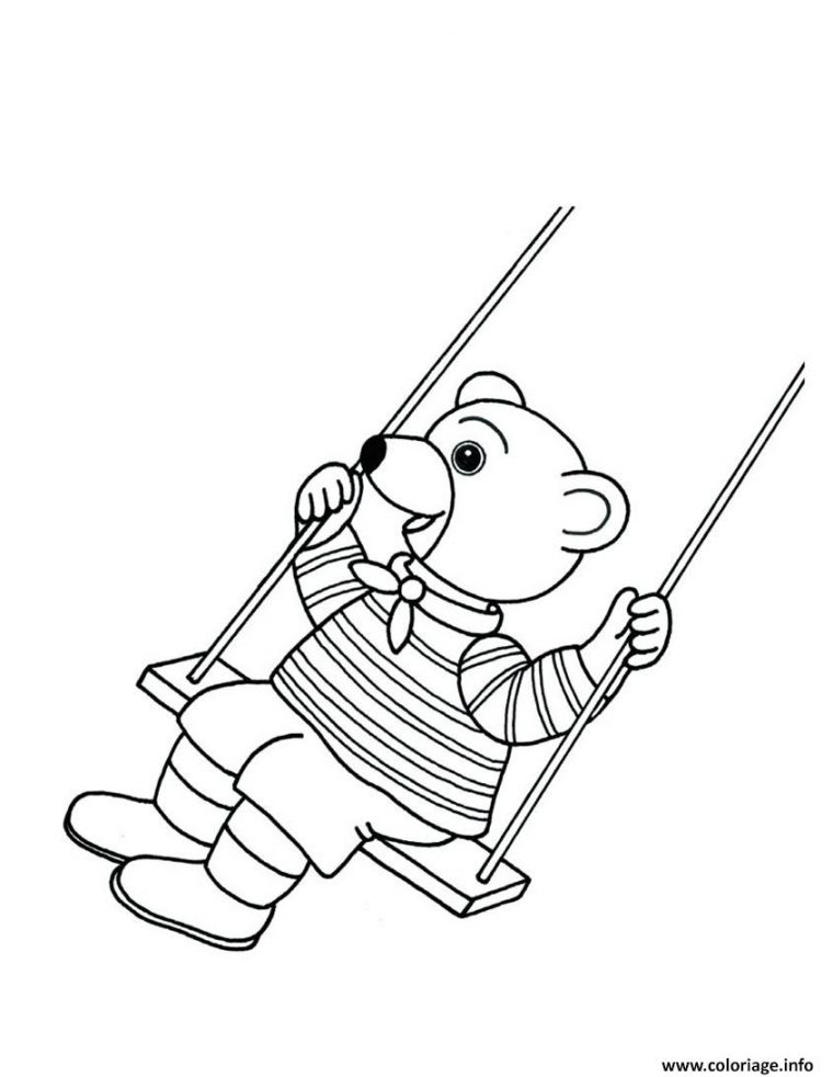 Coloriage Petit Ours Brun Se Balance Dessin Petit Ours pour Coloriage Ours À Imprimer