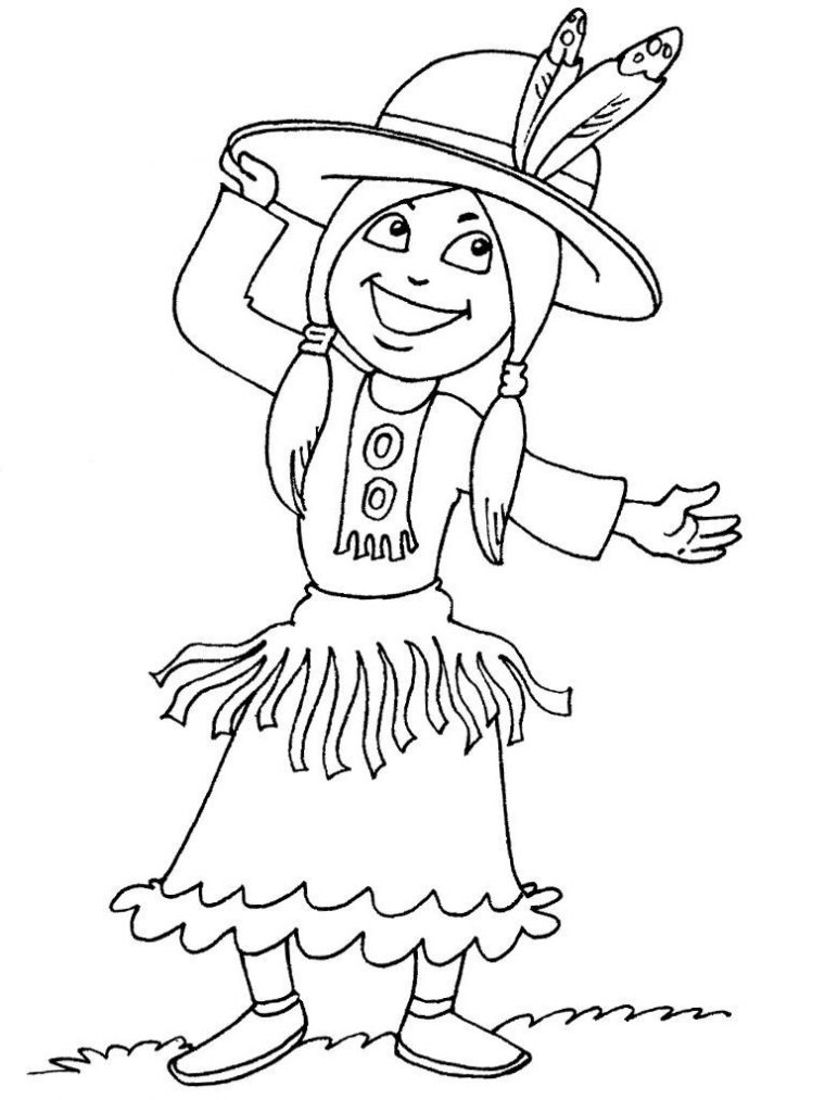 Coloriage Petite Indienne 24 – Coloriage Enfants Filles serapportantà Dessin Indienne