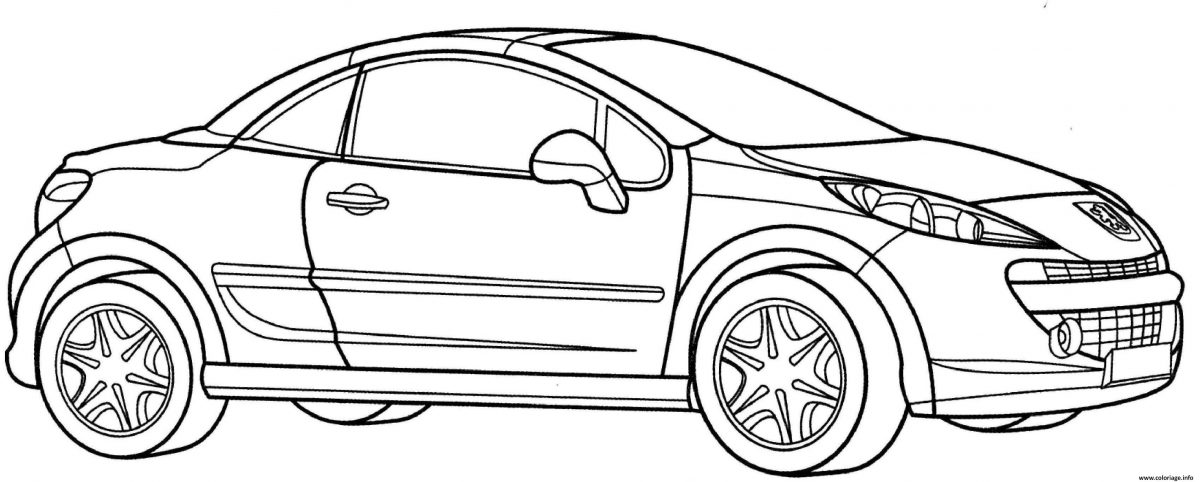 Coloriage Peugeot 206 Cc Dessin Voiture À Imprimer tout Coloriage A Imprimer Voiture