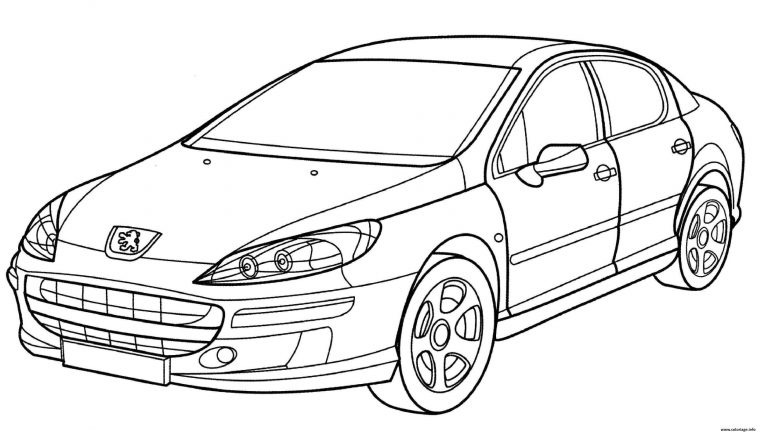 Coloriage Peugeot 407 Dessin Voiture À Imprimer pour Dessin Vehicule