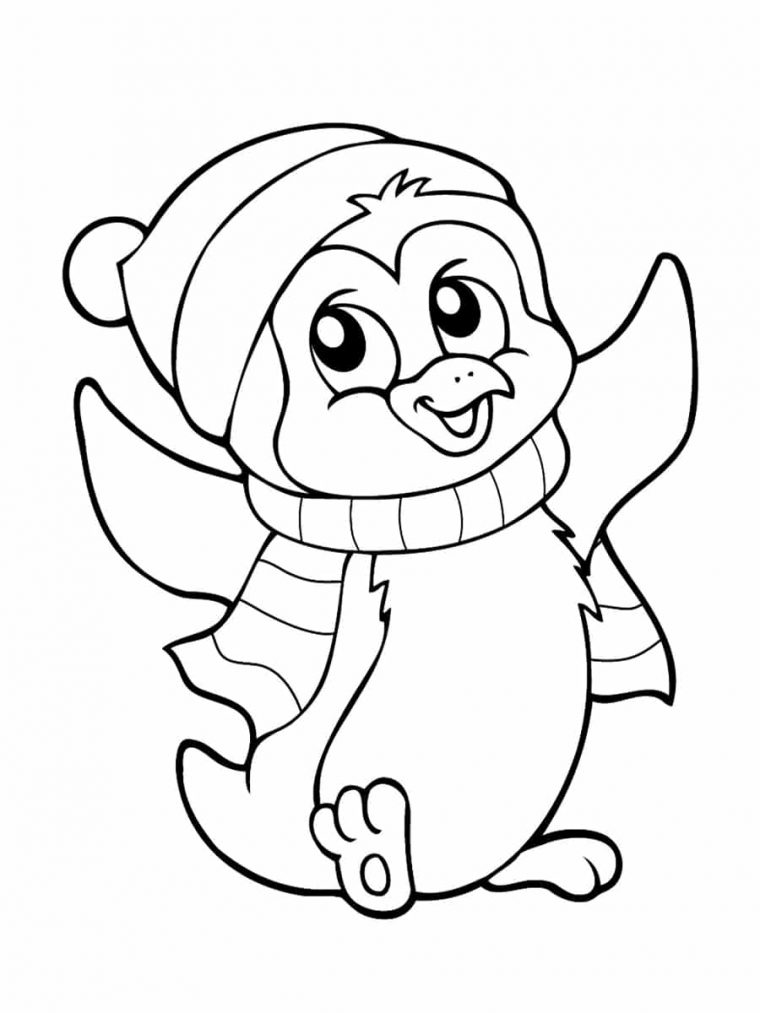 Coloriage Pingouin De Noël : 40 Dessins À Imprimer concernant Coloriage Mignon A Imprimer