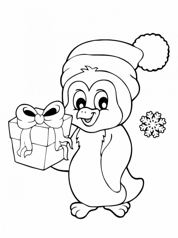 Coloriage Pingouin De Noël : 40 Dessins À Imprimer concernant Dessin Noël