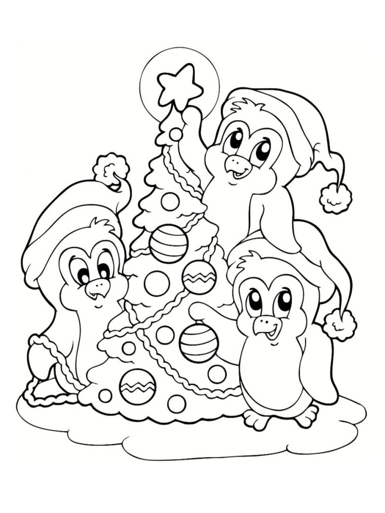 Coloriage Pingouin De Noël : 40 Dessins À Imprimer encequiconcerne Dessin Noel