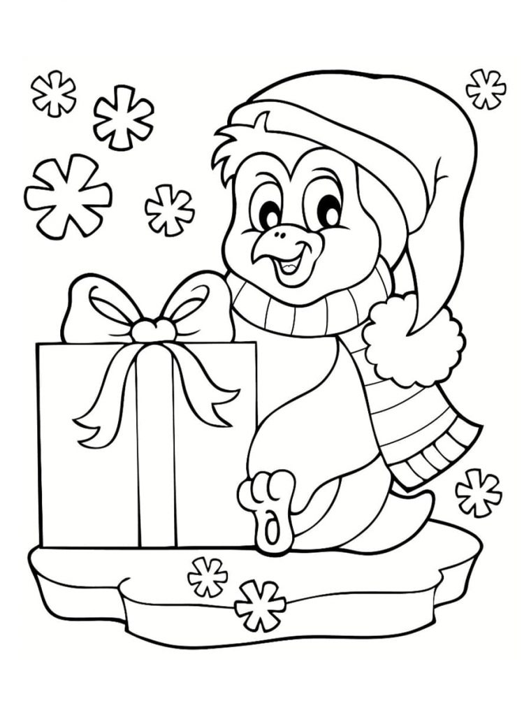 Coloriage Pingouin De Noël : 40 Dessins À Imprimer pour Image De Noel A Colorier