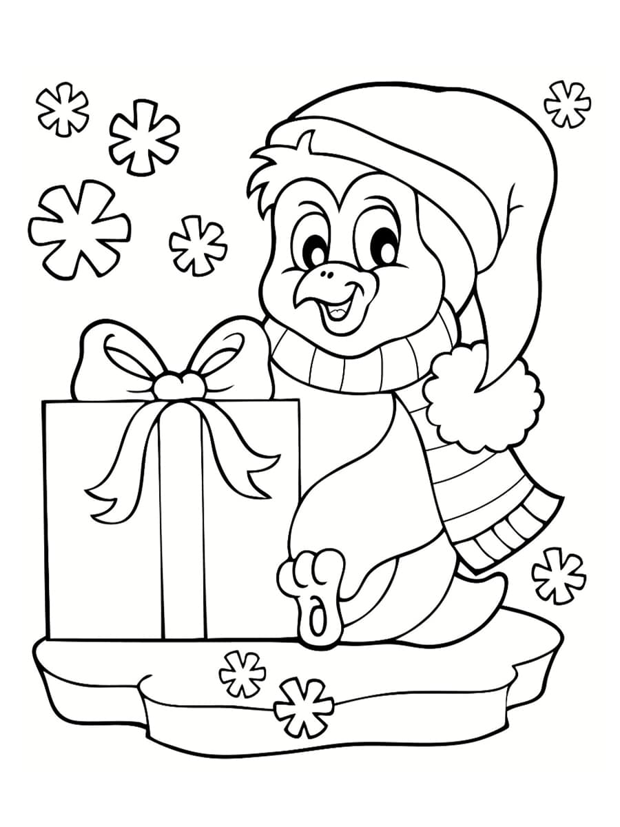 Coloriage Pingouin De Noël : 40 Dessins À Imprimer pour Image De Noel A Colorier 