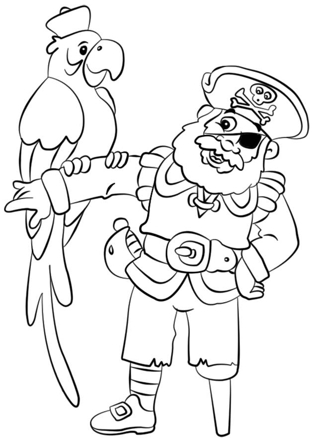 Coloriage Pirate Et Perroquet Facile Dessin Gratuit À Imprimer encequiconcerne Coloriage De Perroquet A Imprimer 