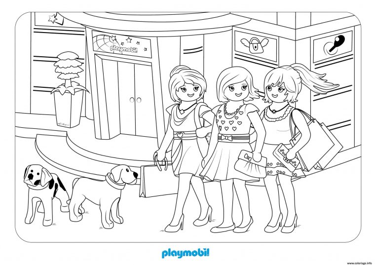 Coloriage Playmobil Le Grand Magasin 3 Dessin Playmobil À intérieur Coloriage Playmobil Pompier