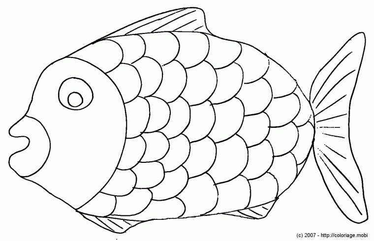 Coloriage Poisson D'Avril intérieur Poisson Facile A Dessiner