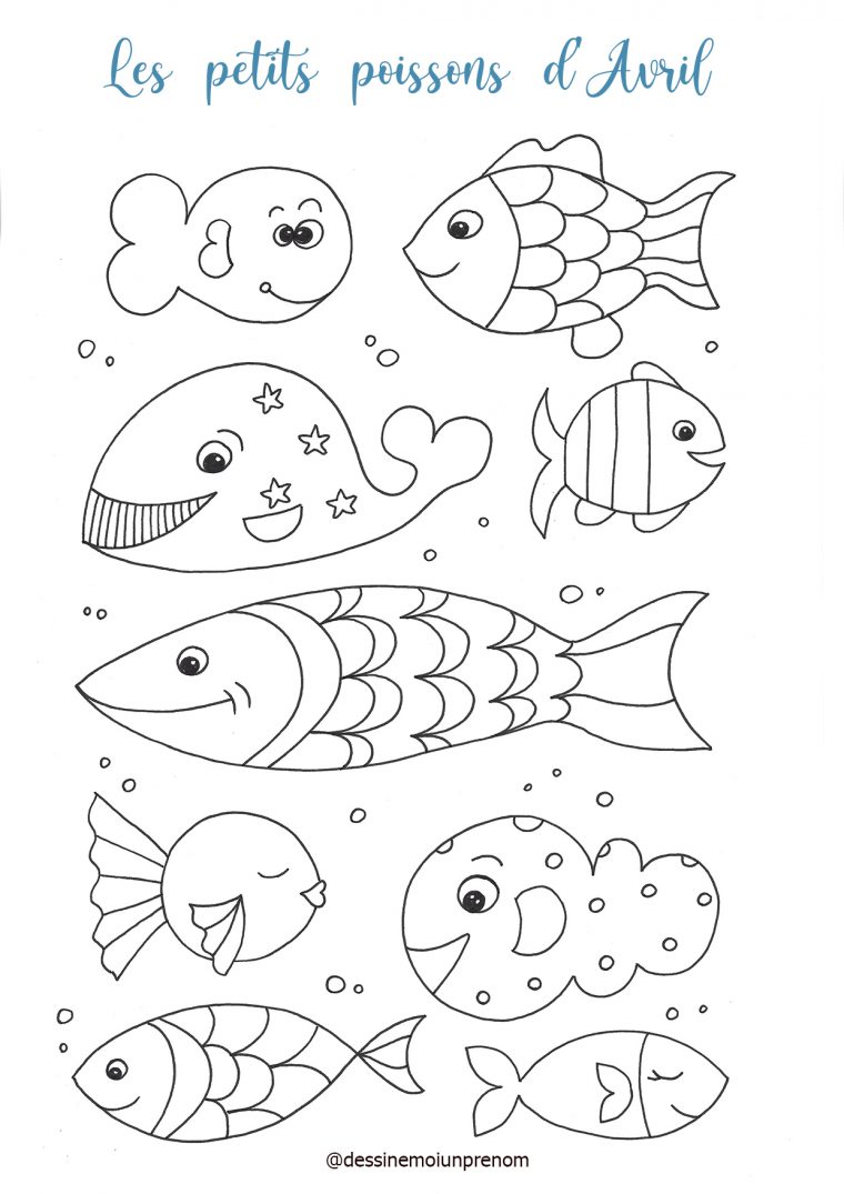 Coloriage Poissons D'Avril dedans Poisson Avril Dessin