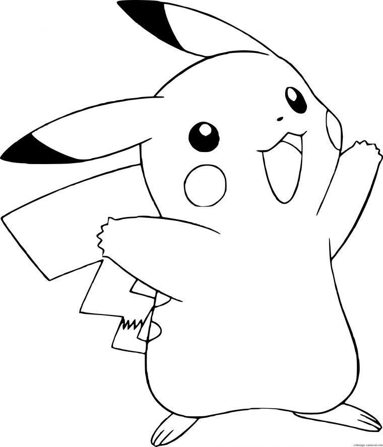 Coloriage Pokemon Pikachu Fait Salut À Imprimer Gratuit tout Coloriage Pikachu