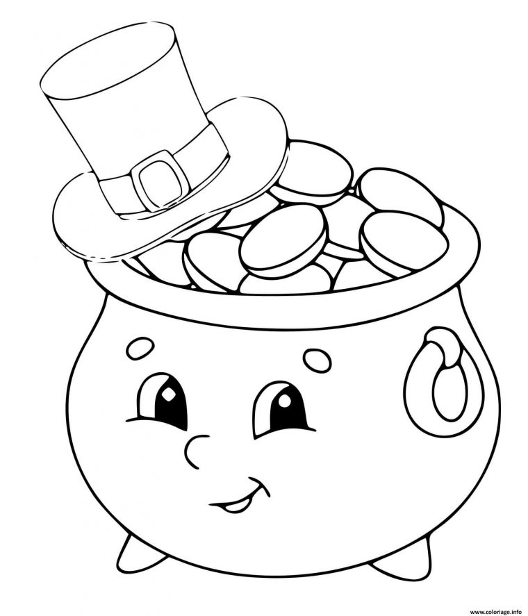 Coloriage Pot Or Au Chapeau Dessin Anime Dessin St Patrick concernant Coloriage Chapeau