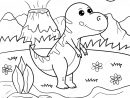 Coloriage Pour Enfants. Décrivez Dessin Animé avec Dinosaure Dessin