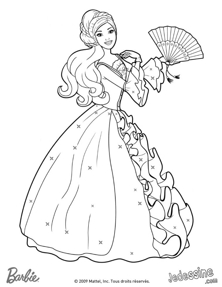 Coloriage Princesse Barbie Raiponce encequiconcerne Coloriage À Imprimer De Barbie