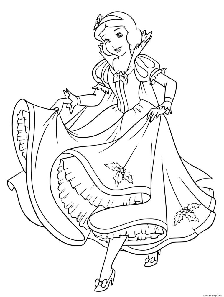 Coloriage Princesse Blanche Neige Attend Son Prince avec Coloriage Princesses Disney À Imprimer