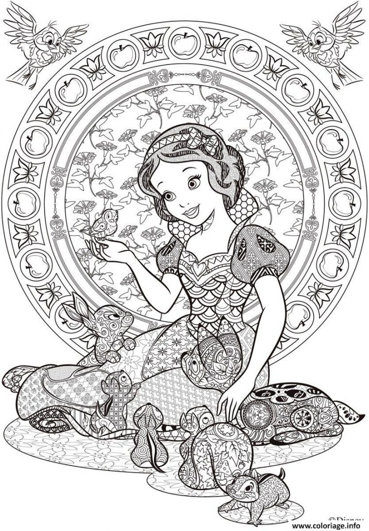 Coloriage Princesse Blanche Neige Disney Adulte Dessin à Coloriage Adulte À Imprimer