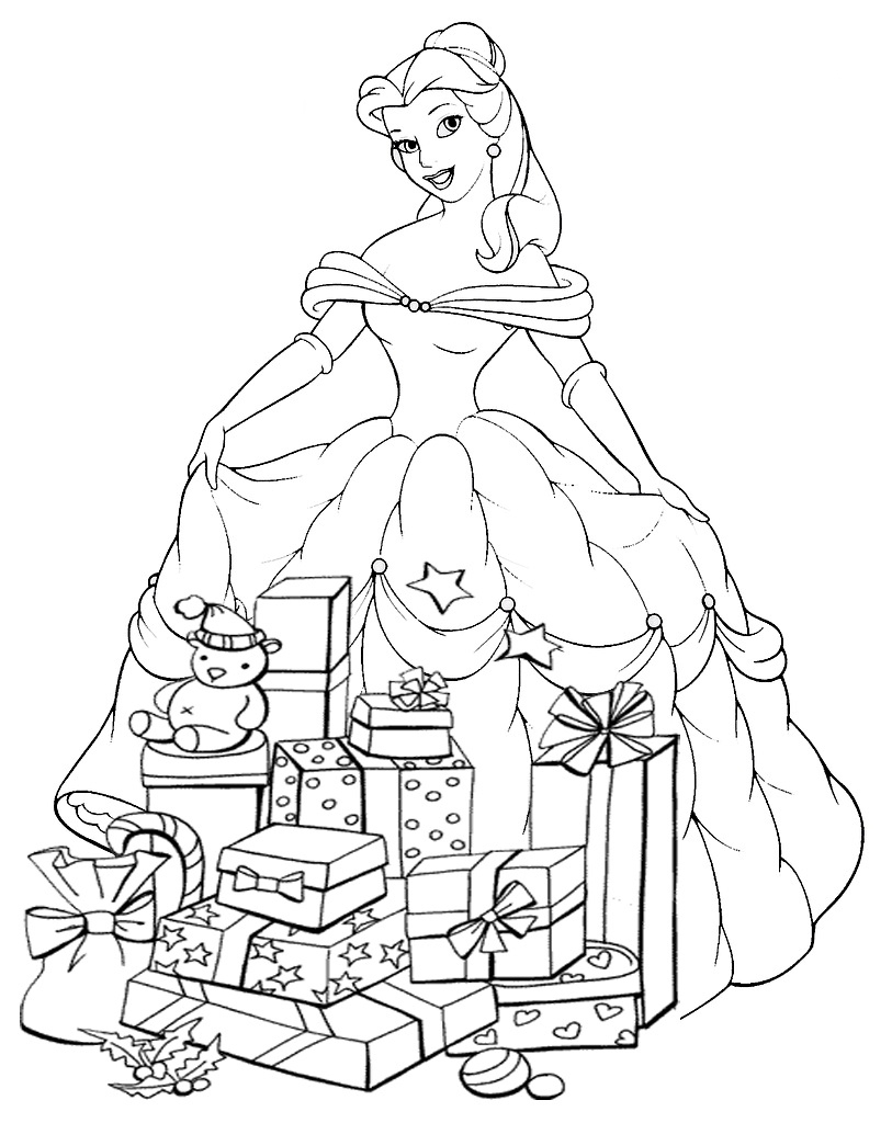 Coloriage Princesse Disney À Noël À Imprimer pour Coloriage Ariel À Imprimer 