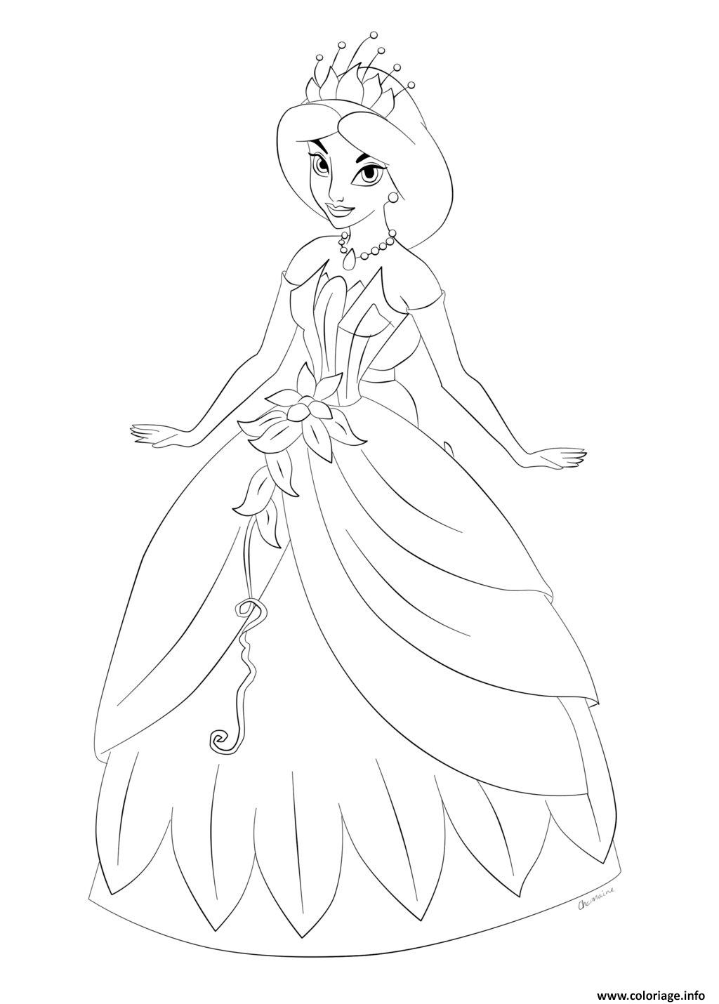 Coloriage Princesse Disney Jasmine Et Sa Magnifique Robe encequiconcerne Dessin Princesse Facile 