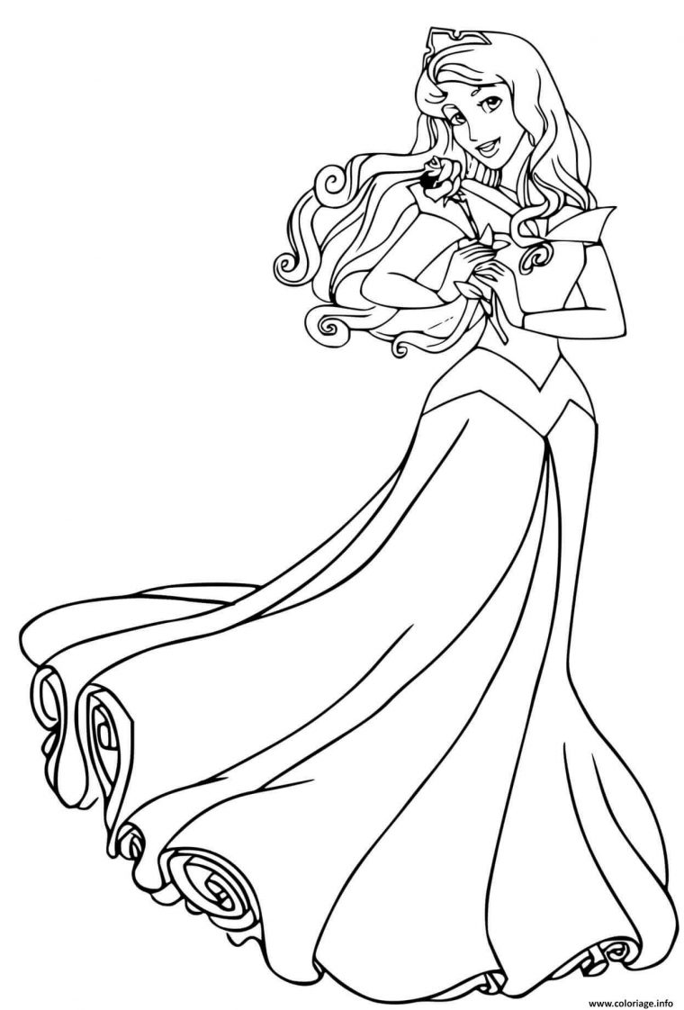 Coloriage Princesse La Belle Au Bois Dormant Disney Dessin à Dessin À Colorier Princesse