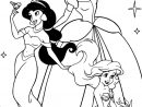 Coloriage Princesses Disney Cendrillon Ariel Jasmine pour Grand Coloriage À Imprimer
