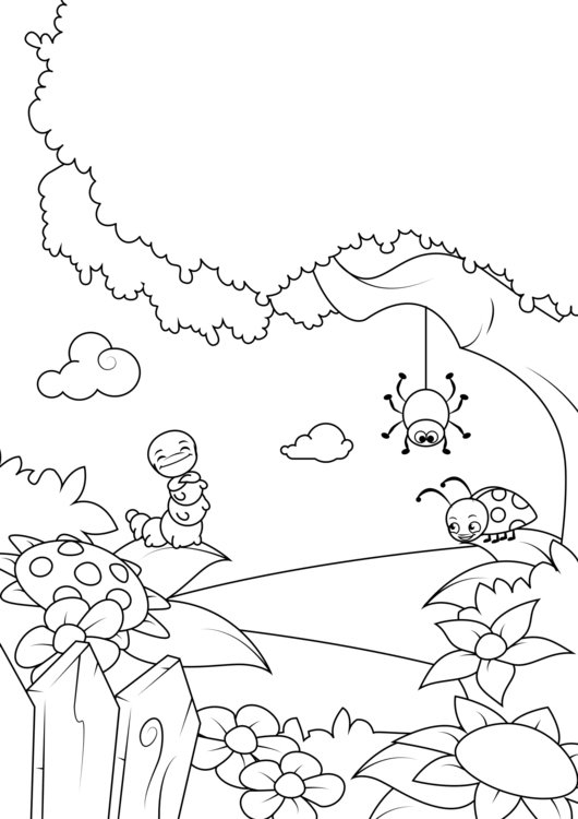 Coloriage Printemps Dans La Forêt – Coloriages Gratuits À concernant Coloriage Du Printemps