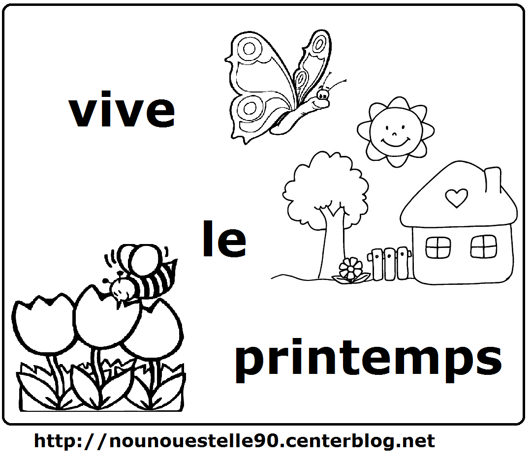 Coloriage Printemps - Page 2 à Coloriage Du Printemps 