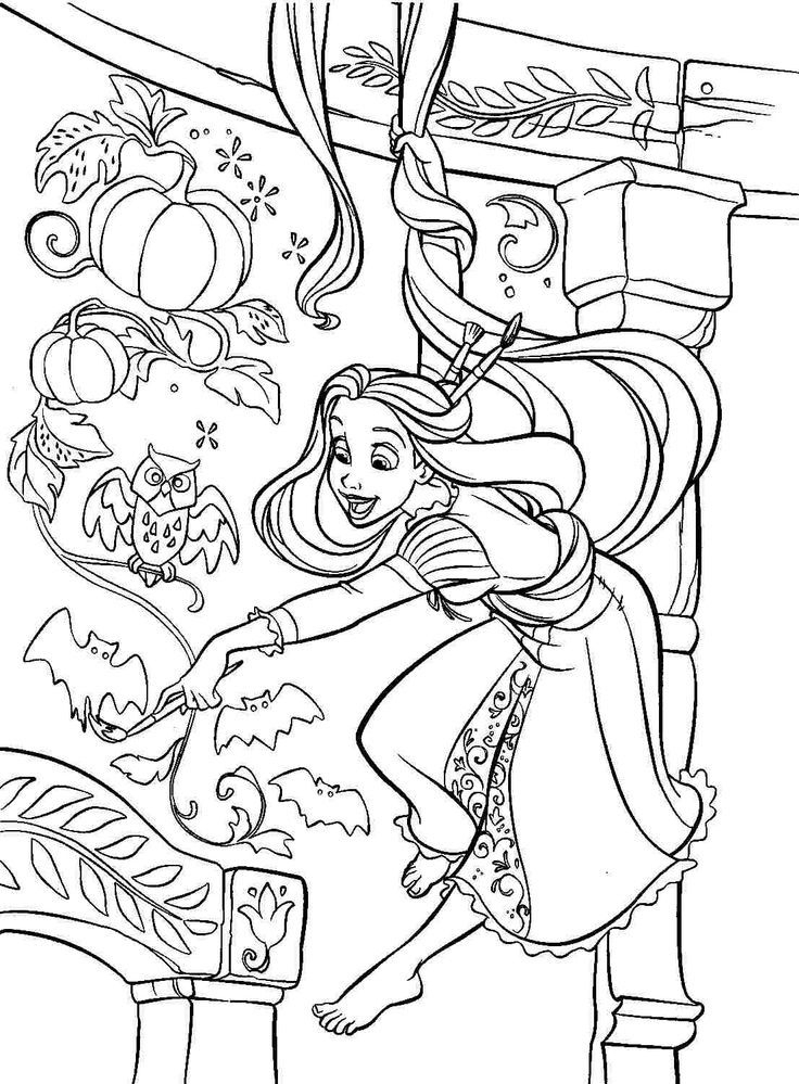 Coloriage Raiponce  Tangled Coloring Pages, Rapunzel encequiconcerne Coloriage Raiponce A Imprimer