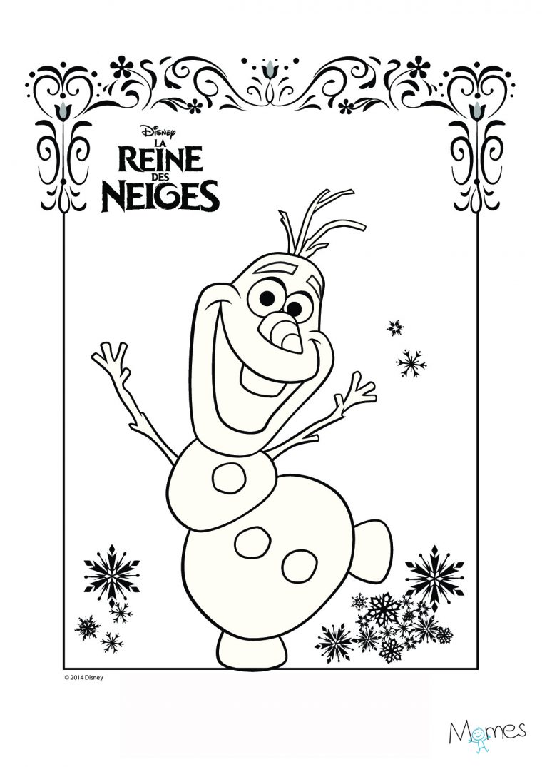 Coloriage Reine Des Neiges : Olaf  Momes concernant Coloriage Reine